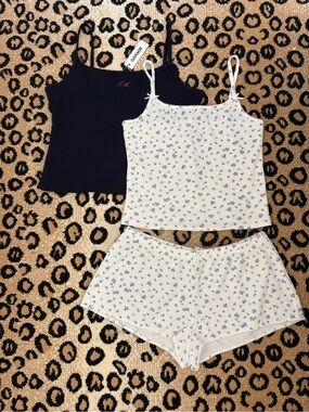 Garage Waffle 3 Piece Lounge Shorts and Tank Top Set